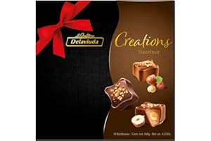 Delaviuda, Creations Hazelnut Surtido de Bombones Creaciones de Avellana, Dulces de Chocolate con Avellana, Chocolates para Regalo, 14 Bombones de Chocolate, 168 Gramos
