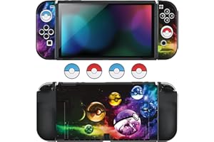DLseego Coque Compatible avec la Switch OLED,Mince Souple Étuis de Protection Dockable Cover avec JoyCon Cover et Capuchons de Manettes,Absorption des Chocs Cover de Protection-Boules d'elfes OLED