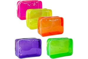 TotePrint Clear PVC Toiletry Bags in 1 Bright Colours Large Capacity, De-d1126-y1, Modern