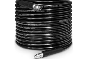 NAMOTEK 15M High Pressure Washer Replacement Hose for Bosch AQT Series Extension Hose Drain Cleaning kit Fitting Quick Connector Black