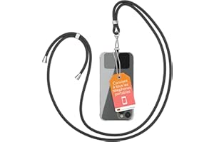 EAZY CASE Chaîne Universelle pour téléphone Portable, adaptée à Tous Les Smartphones, Tour de Cou, Housse avec Cordon, Sangle pour téléphone cellulaire adapté à Toutes Les Pochettes, Noir