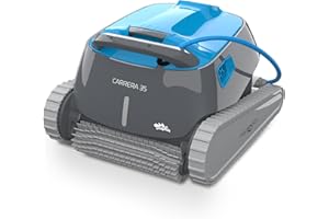 DOLPHIN Carrera 35 - Robot Limpiafondos de Piscina Automático - Cubre hasta 12 m - Limpia Fondo, Paredes y Línea de Flotación - Incluye Carro de Transporte - Garantía de 2 Años