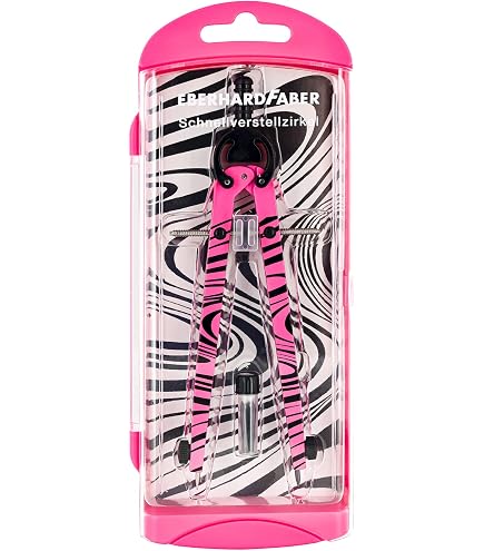 Compasso Set 3 Pezzi Set 3 Compassi Fluo Fuxia - Metallico, 140 Mm, Made In Italy Compasso Fuxia Fluorescente - 2