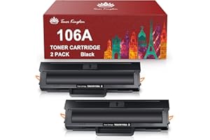 Toner Kingdom 106A Replacement Compatible for HP 106A W1106A Toner Cartridges for HP Laser 107a 107r 107w MFP 135a 135r 135w 135wg MFP 137fnw 137fwg (2 Black, with Chip)