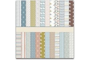 Scrapbook Paper 24 Sheets Decoupage Paper Pad, 30.5 x 30.5 cm Double-Sided Scrapbooking Papers, MerwDeeyt Scrapbook Craft Paper Decorative Paper for DIY Photo Album, Card Making