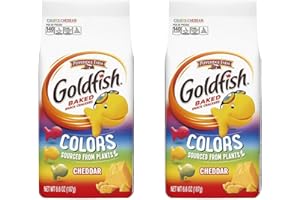 GIFTOLUXE Pepperidge Farm Goldfish Crackers Cheddar Colors | 187g x 2 Pack