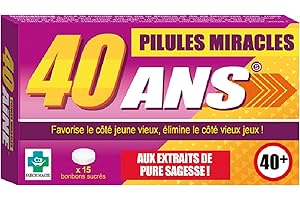 STC Boite de Médicament Bonbon Humoristique – Pilules Miracles Anniversaire 40 ans
