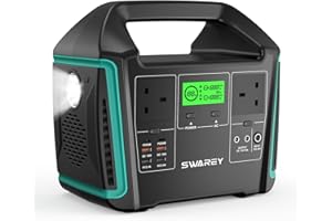 SWAREY Portable Power Station S1000, 725Wh Lithium Battery Solar Generator, 1000W(Surge 1500W) AC Outlet, 120W DC, USB-C PD 65W, Emergency Power Pack for Outdoors Camping Travel RV Home