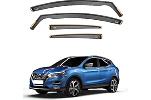 iSpeed Wind Deflectors For NISSAN QASHQAI MK2 2014-2021 5 Door SUV 4pc set | Keep Your Car Ventilated In Rain & Wind, Reduce Wind Turbulence, Easy Installation, Tinted, In-Channel Deflectors