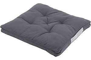 Alphadeco Stuhlkissen Uni aus 100% Baumwolle - mehrere Farben - Stuhlkissen Sitzkissen Sitzauflage Eckbank - Baumwollfüllung (Grau, 40x40cm)