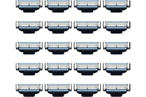 TWOBUD 20pcs Mach 3 Razor Blades Men Razor Blade Refills with Precision Trimmer 3 Blades Manual Shaver Blade for a Smooth Shave Professional Barber Beard Razor Blades