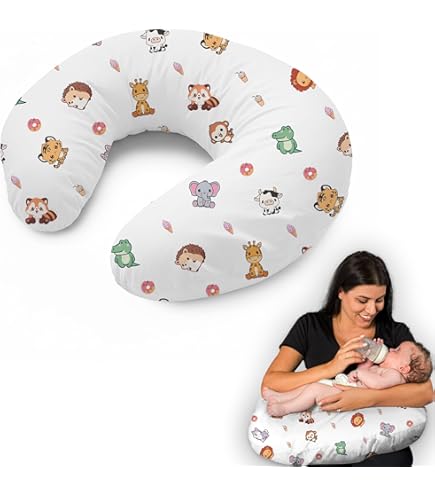 Sensillo - Cuscino Per L'allattamento Moon - Cuscino Per L'allattamento Moon - Cuscino Ergonomico Per L'allattamento, Per Il Sonno - Rivestimento In Cotone, Sfoderabile E Lavabile - Bacche Di Sorbo