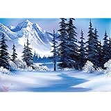 Bob Ross Winter Mountain Art Print Painting Cool Wall Decor Art Print Poster 30x46