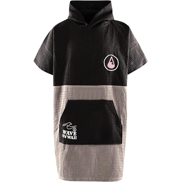 WAVE HAWAII Badponcho voor dames en heren, maat L/XL, 170-200 cm, 100% katoen, surfponcho voor volwassenen, reis-handdoek met hoge waterabsorptie, omkleedhulp, strand, volwassenen