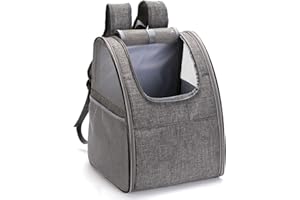 Gecheer Mochila para gatos, mochila portamascotas con ventana de red, alfombrilla para mascotas y almohadilla interior, mochila plegable para gatos, bolsa de transporte para gatos y perros