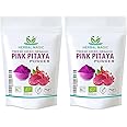 Herbal Magic's Organic Dragon Fruit(Pink Pitaya) Powder Freeze Dried - Rich & Vibrant Smoothies, Shakes, Juices, Baking, Cuisines - irresistibly Delicious - for an Active Lifestyle -100g (Pack of 2)