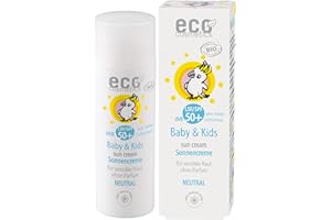 Eco Cosmetics Baby & Kids Sonnencreme LSF 50+ Neutral - 50 ml, Zertifizierte Naturkosmetik, Rezeptur ohne Mikroplastik, Für Gesicht und Körper