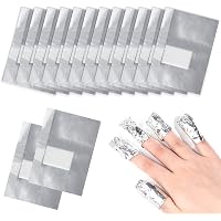 PKOUVOO Nagellack-Entferner Pads Aus Alufolie – Set Mit 100 Stück, Nagelhautschieber & Feile
