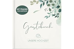 ‎MEMORIECATION memoriecation® Gästebuch Hochzeit mit Fragen zum Ausfüllen - Hochzeitsgästebuch für deine Traumhochzeit - Hochzeit Gästebuch, Hochzeitsbuch, Hochzeitsalbum, Hochzeitsgeschenk - Eukalyptus