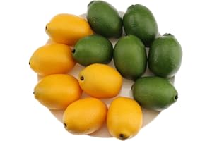 ‎GRESORTH Gresorth 12pcs Artificial Green & Yellow Lemon Decor Fake Fruit Home Party Festival Decoration Props