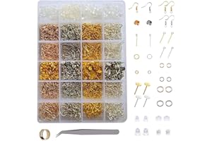 NATUREZHEN 3600 Pezzi Kit Creazione Gioielli, Orecchini Che Fanno Il, Riparazione Gioielleria Strumenti Kit di Principiante per Fare Gioielli Forniture DIY