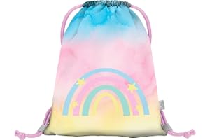 Baagl Regnbåge S Gymväska Dagis, Sportväska, Barn, Skoväska, Multi-Sport, Polyester, 16.5L, Liten, Unisex, Förskola, Sporter