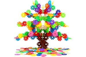 WOKICOR Lot de 500 blocs de construction en forme de flocon de neige - Jouet éducatif pour enfants à partir de 4 ans - Diamètre : 30 mm - Convient pour garçons et filles