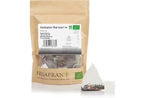 FRISAFRAN | Chai svart te i ekologisk pyramid 15 enheter | 30g | svart chai te | Väskor | Antioxidant och naturligt energigivande | koffeinfritt te | Detox | utan tillsatser