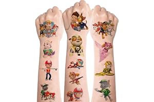 DEEN Tattoo Kinder, 130+ Temporäre Kindertattoos, Dog Patrol Hautfreundliche Tattoos, Mitgebsel Kindergeburtstag Geschenk Geburtstagsdeko, Temporäre Tattoos Geburtstagsparty Deko