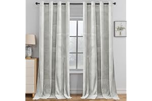 YSTELLAA Cortinas Terciopelo Opacas 2 Piezas, 140×180cm, Cortinas Termicas Aislantes Frio Y Calor, con Ojales, Cortina Acustica, Modernas, para Salon Dormitorio, Beige