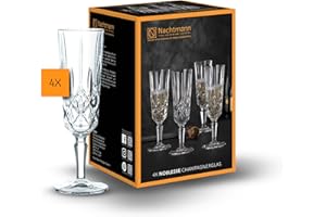 Nachtmann Champagner Gläser 4er Set, 150 ml, Noblesse, 104248, Sektgläser aus Kristallglas, spülmaschinenfest, Made in Germany