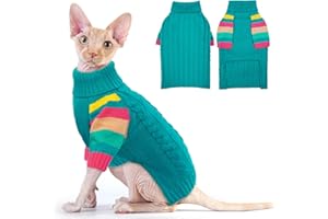 MHAUSTLIE Maglione Caldo per Cane Piccolo - Maglia per Clima Freddo Con Collo Alto, Pullover Spesso per Chihuahua, Bulldog, Bassotto (Blu Laguna, XS)