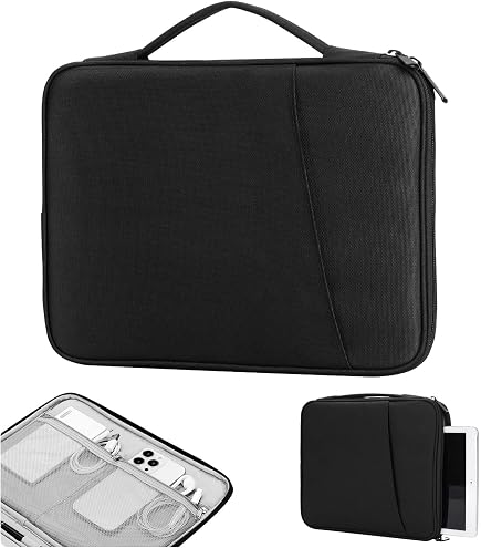 Housse Tablette 9-11 Pouces Dadanism - Sac De Transport Avec Poignée, Multi-poches - Compatible IPad, Galaxy Tab