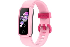 BIGGERFIVE Vigor Orologio Fitness Tracker per Bambino Bambina 5-15 Anni, Contapassi Calorie Cardiofrequenzimetro e Monitor del Sonno, Impermeabile IP68 Smartwatch Activity Tracker con Sveglia