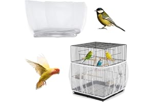 LARREL Bird Cage Seed Catcher, White Breathable Seed Catcher for Bird Cage Birds Cages Net Birds Cages Accessories for Parrot Enclosures Stops Scatter