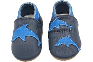 Henagehde Chaussons Cuir Souple Bébé Fille Garçon Chaussure Antidérapantes Premiers Pas Chaussons Dessin animé Chaussons Enfants Pantoufles Pré-Marcheurs 0-2 Ans