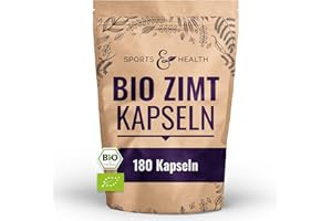 ‎CDF SPORTS & HEALTH SOLUTIONS Bio Zimt Kapseln Hochdosiert - 180 Kapseln - Natürlich - Allergenfrei - Vegan - 500 mg Zimt pro Tagesdosierung - Hergestellt mit 100% Reinem Zimt