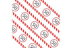 NANGUA Premium Absperrband Geburtstag, Einzigartige Verkehrsschild-Deko, 20m Länge, Ideal für Partydeko und Geschenke (Mann & Frau) (50)