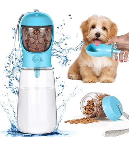 Ny Presentpaket Med 3 St. | Innovativ 550 Ml Hunddrickflaska Fu00f6r Resor | Inkl. Tandborste Och Visselpipa | Premium Vattenflaska Hund | Vattenflaska Hundar Fu00f6r Resor | 100 % Lu00e4ckagesu00e4ker (rosa