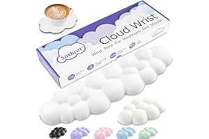 Sushret Cloud Repose-poignet pour clavier avec mousse à mémoire de forme de cuir synthétique, accoudoir mignon pour soutien de la paume, accessoires de bureau pour PC/jeux/configuration de