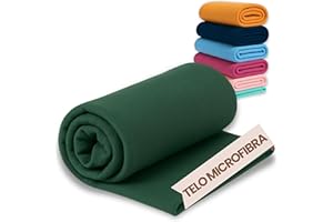 SoNiT home decor - Telo Microfibra - Telo Mare Ultra Leggero - Asciugatura Rapida - Ideale per Spiaggia - Sport e Viaggi - 90x160cm - (Verde Scuro, 90x160)