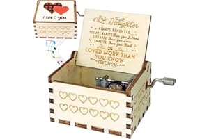 sakruda Wooden Music Box for Daughter,Gift from Mum to My Daughter,Hand Crank Tune You Are My Sunshine,Vintage Wood Musical Box to Girls from Mom on Birthday,Christmas Day,New Year,Children’s Day