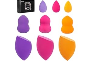 MELLIEX Spugnette Make Up, 9 Pezzi Spugnetta Fondotinta per Applicare Blush Correttore, Ombretto, Cipria, Crema Cosmetica Blender Spugne di Trucco