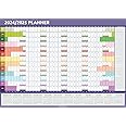 2024 2025 Wall Planner A3 Size (42.0 x29.7cm) Academic Mid Year Calendar Organiser for Home Office School Work (Rainbow)