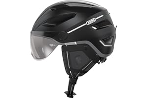 ‎ABUS ABUS Stadthelm Pedelec 2.0 ACE - Fahrradhelm mit Rücklicht, Visier, Regenhaube, Ohrenschutz - für Damen und Herren