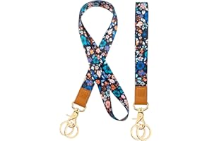 HINSLY Smycz na klucze na nadgarstek, smycz na klucze, smycz na klucze, 2 sztuki z 4 brelokami, smycz na klucze, smycz na nadgarstek, breloczek do kluczy dla kobiet