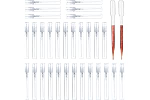 LUCKNIGHT Mini Perfume Muestras Botellas Portátiles Recargables Pulverizador de Plástico Vacíos con Gotero para Viaje Aceites Esenciales Perfume Loción (5 ml 30 piezas)