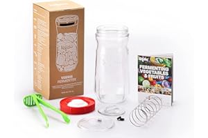 Kefirko Vegetables Fermenter (1.4L) - Ferment Fruits, Veggies, Make Kimchi, Sauerkraut & More - BPA Free Materials (Green)