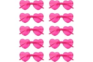 NACHLYNN 10 Paar Herz Sonnenbrille Randlose Herzförmige Sonnenbrille für Damen Transparente Bonbonfarbene Herzbrille für Valentinstag Partygeschenke