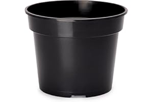 Garronda Pots Horticulture Ronds Pots pour Culture de Plants de Plantes et Fleurs GD-0025 (Noir, ⌀ 23 cm H 18,1 cm)